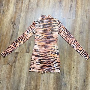 Animal print jumpsuit romper